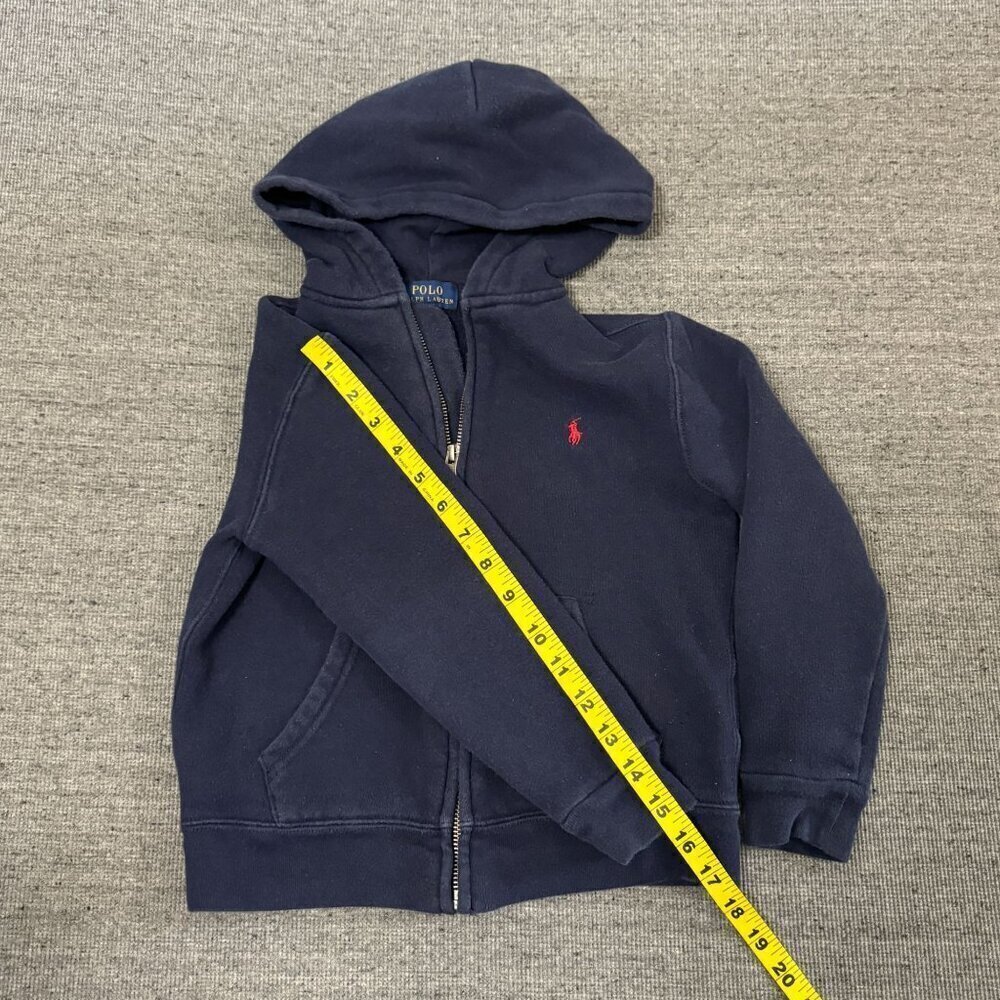 Polo Ralph Lauren Unisex Kids Navy Blue Full Zip Hooded Sweatshirt Size 6 120/60 - Picture 7 of 15